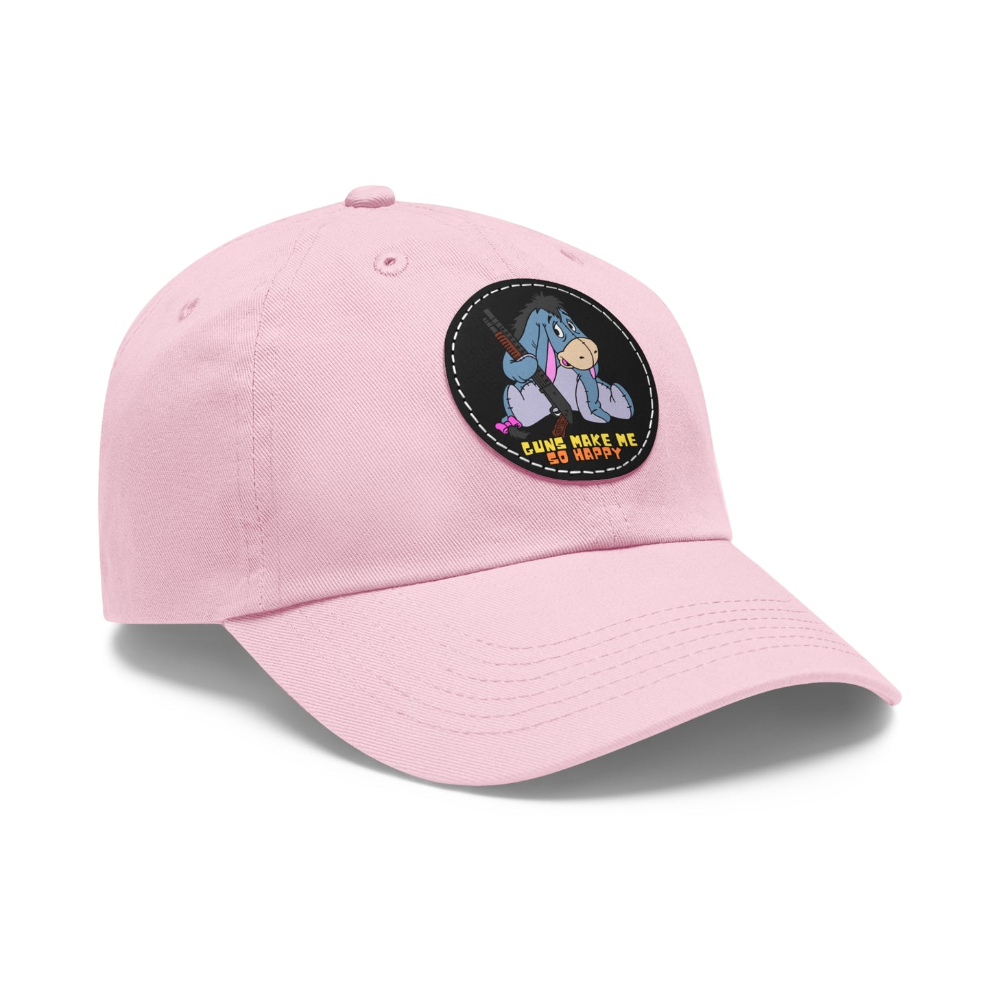Happy Eeyore! Dad Hat with Leather Patch (Round)