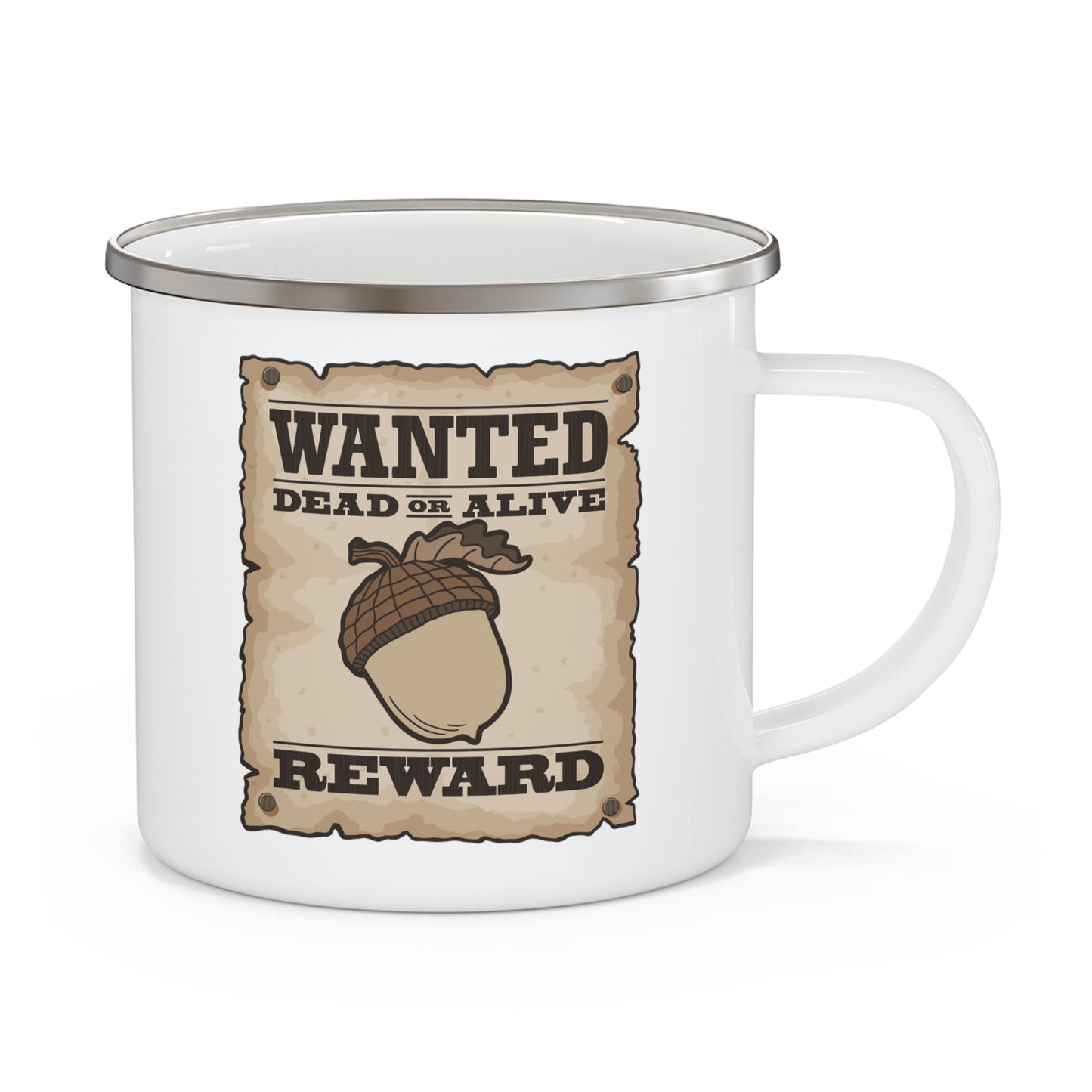 Wanted Nut! Enamel Camping Mug