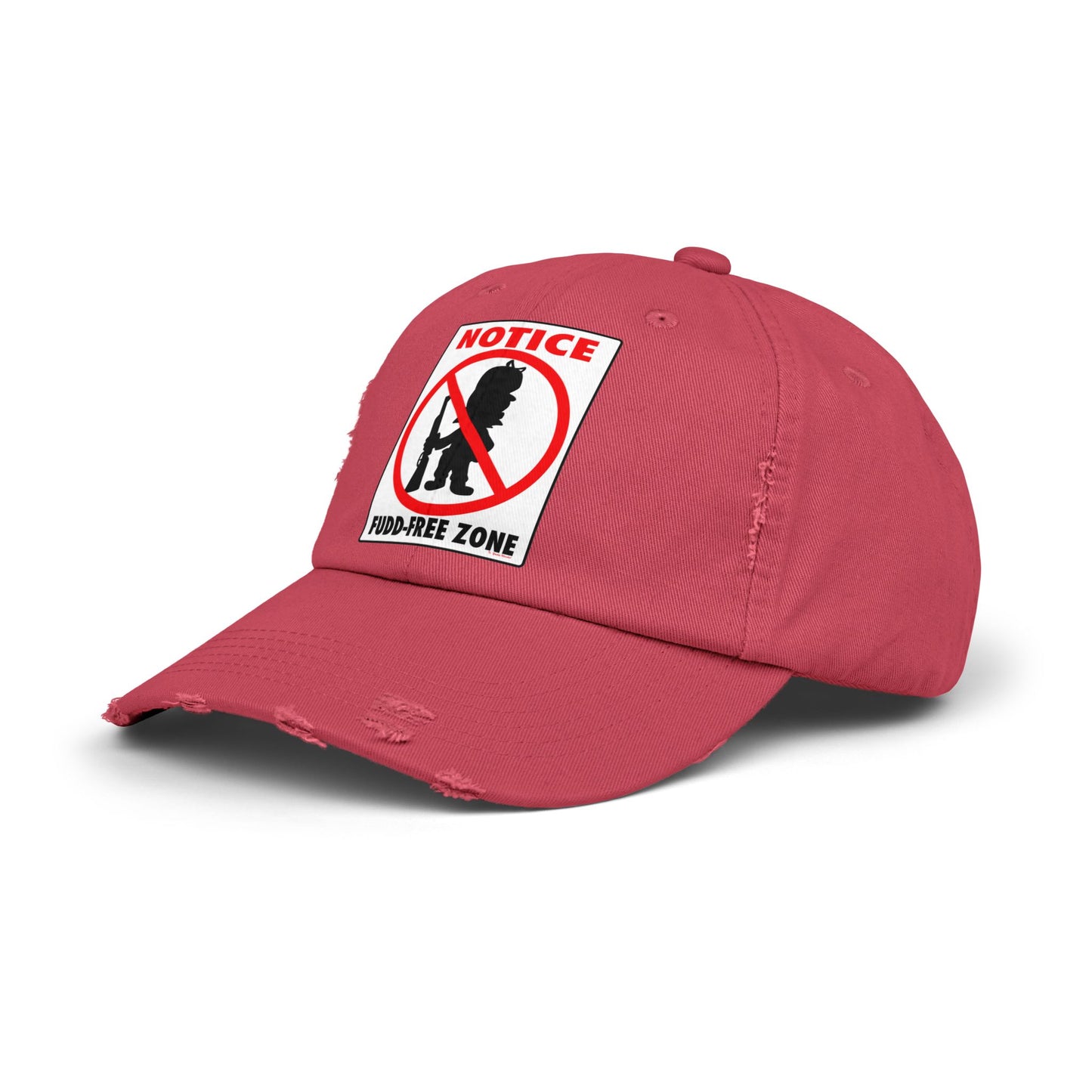 Fudd Free Zone! Unisex Distressed Cap