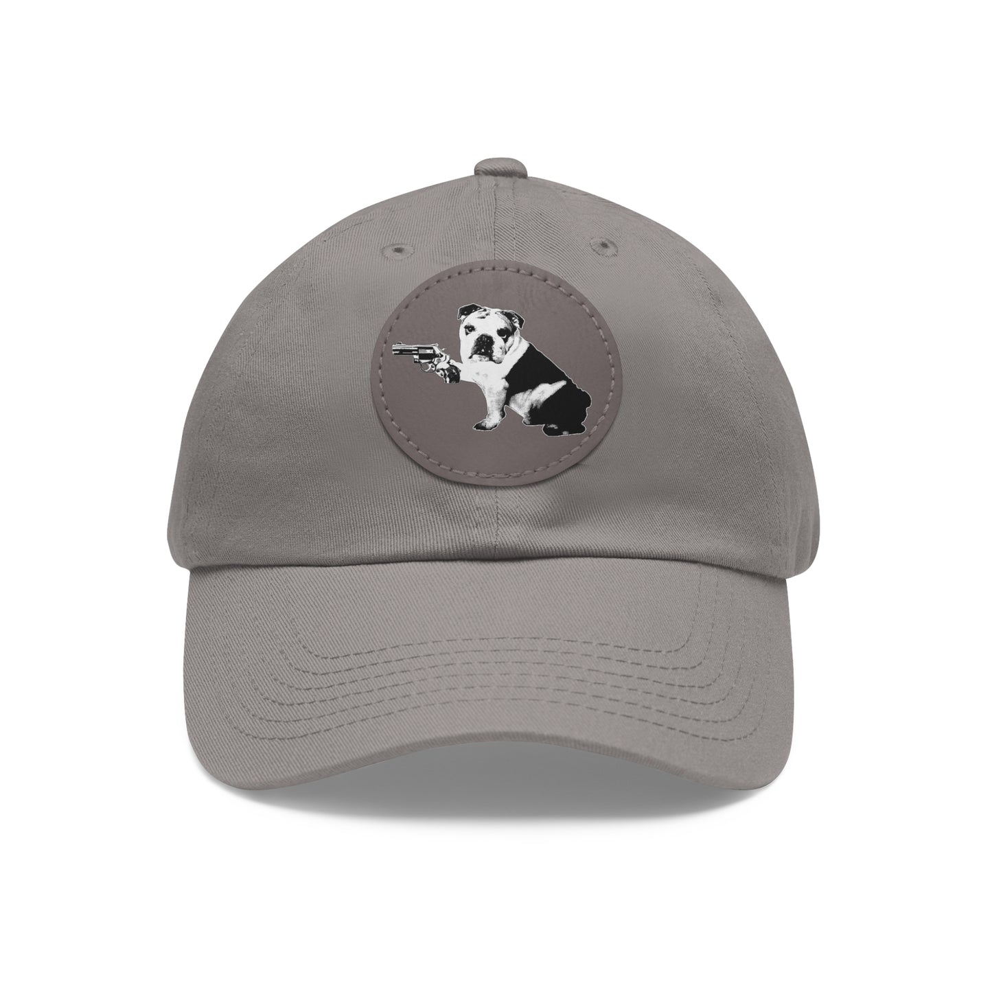 Mavis (Bullpup) Dad Hat with Leather Patch (Round)