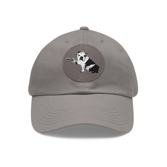 Mavis (Bullpup) Dad Hat with Leather Patch (Round)