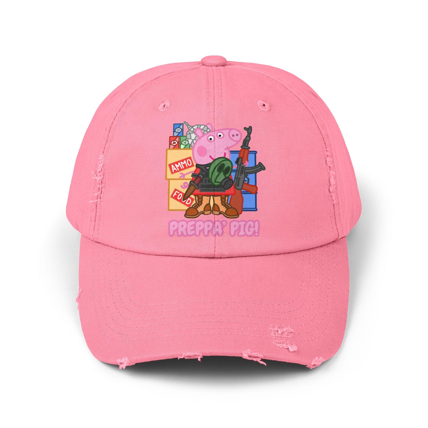 Preppa' Pig! Unisex Distressed Cap