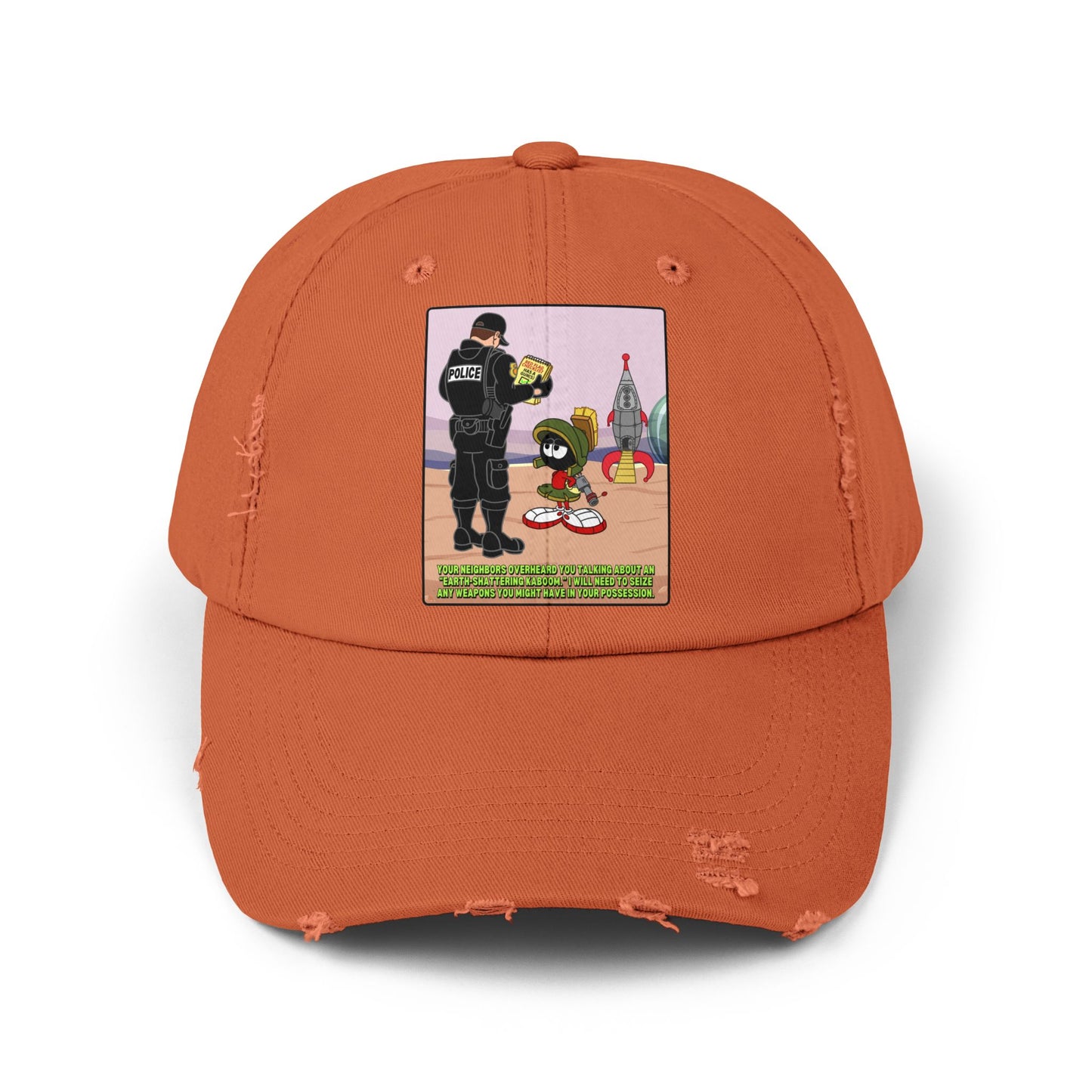 Red Flagged Martian! Unisex Distressed Cap