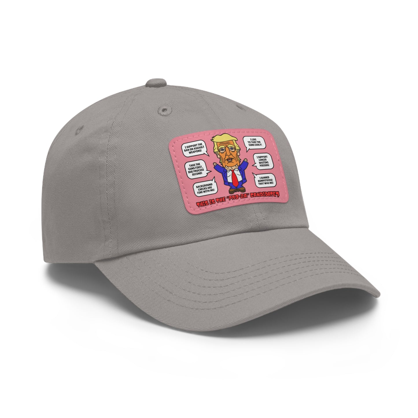 Trump on Guns! Dad Hat with Leather Patch (Rectangle)