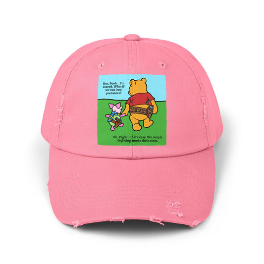 Pew & Piglet! Unisex Distressed Cap