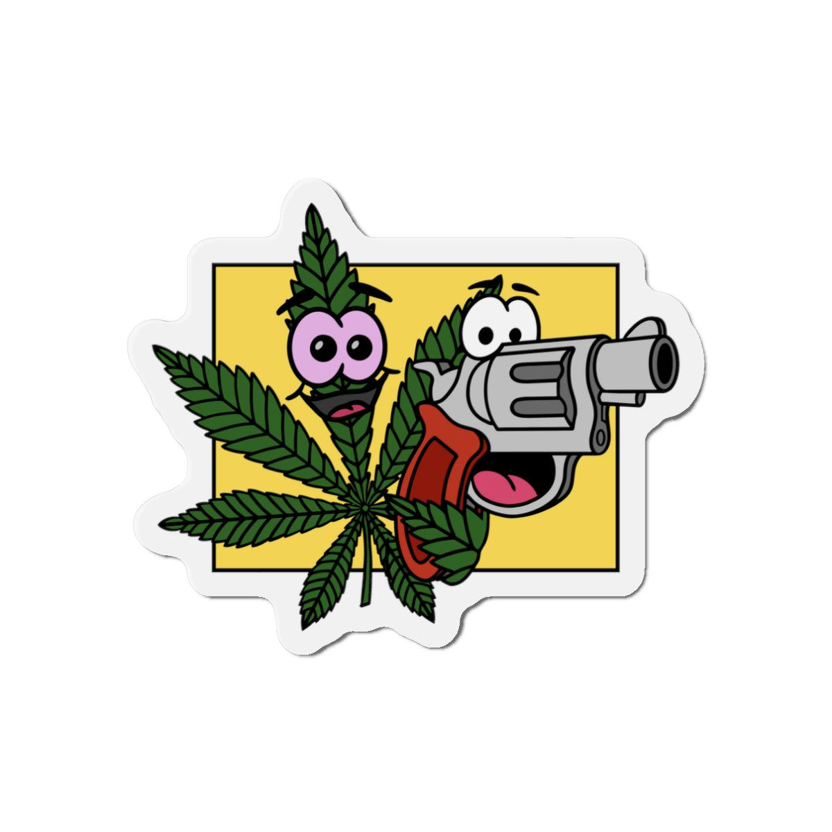 Weed & Guns! (No Text) Die-Cut Magnets