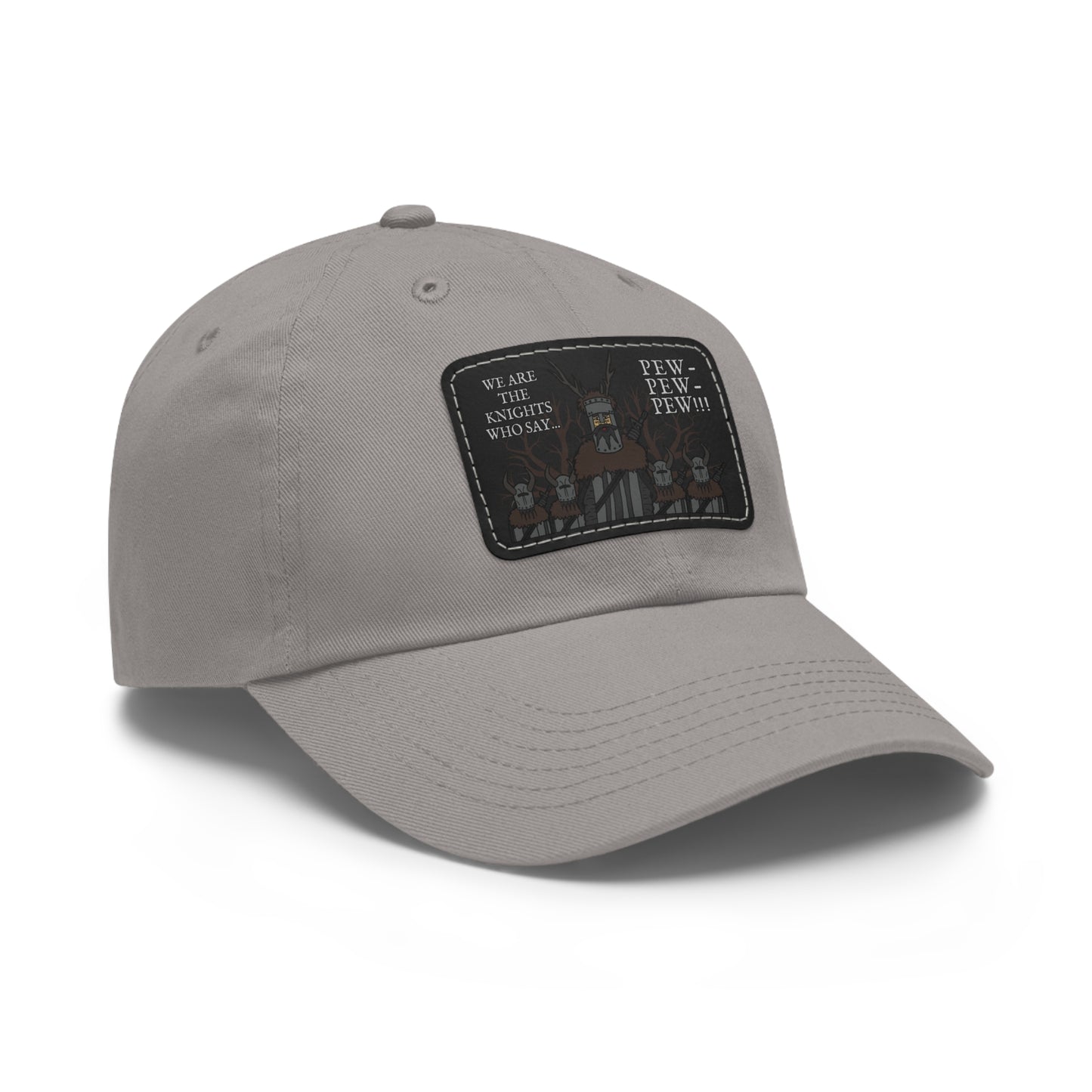 Knights of Pew! Dad Hat with Leather Patch (Rectangle)