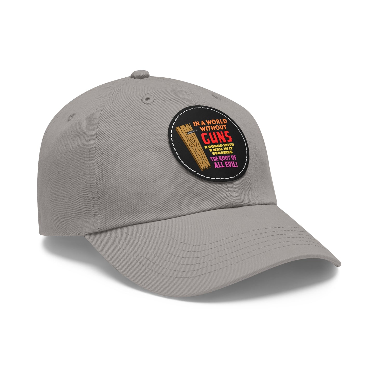 Root of All Evil! Dad Hat with Leather Patch (Round)