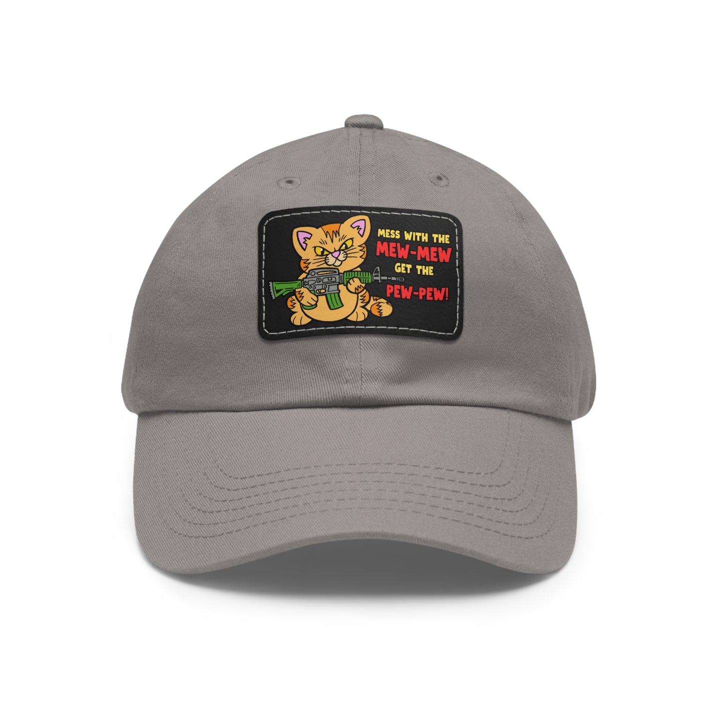 Mew-Mew/Pew-Pew! Dad Hat with Leather Patch (Rectangle)