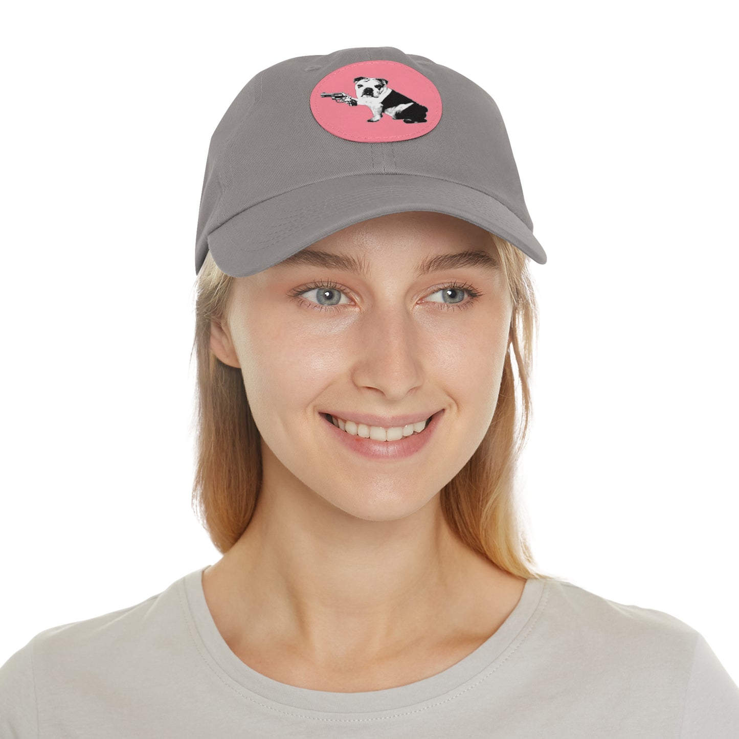 Mavis (Bullpup) Dad Hat with Leather Patch (Round)