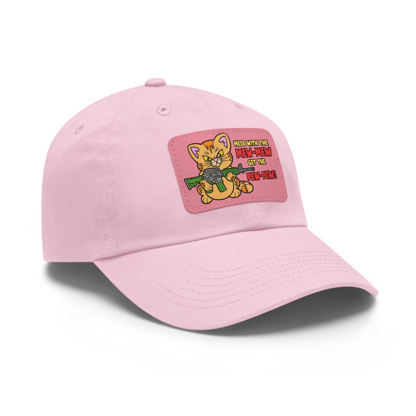 Mew-Mew/Pew-Pew! Dad Hat with Leather Patch (Rectangle)