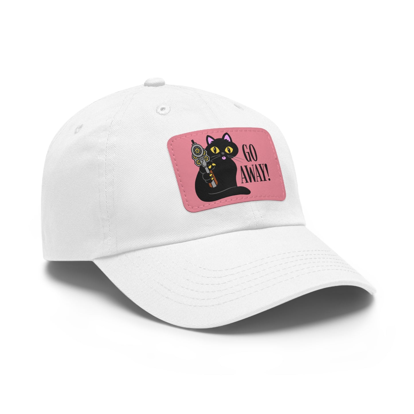 Go Away! Dad Hat with Leather Patch (Rectangle)