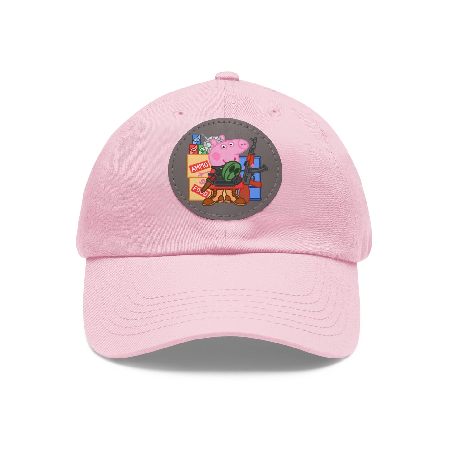 Preppa' Pig! Dad Hat with Leather Patch (Round)