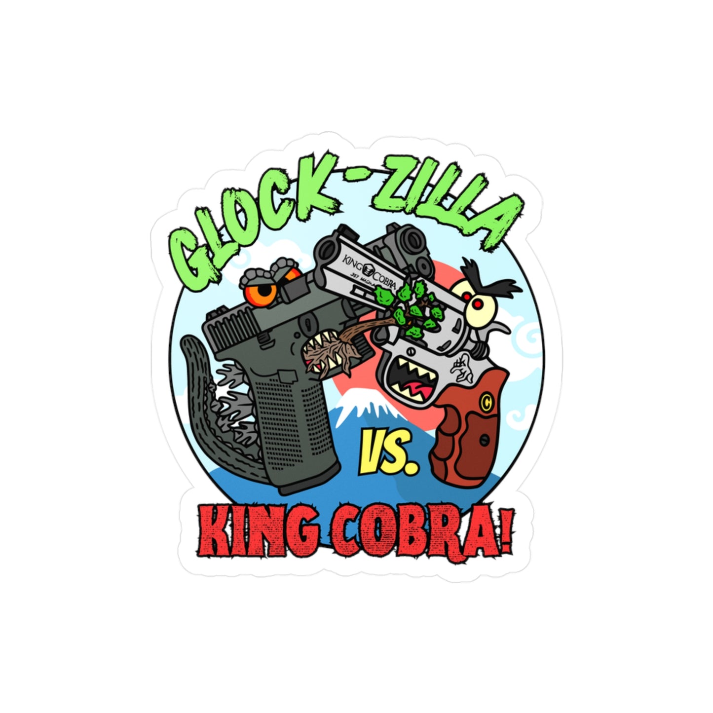 Glock-zilla vs. King Cobra! Kiss-Cut Vinyl Decals