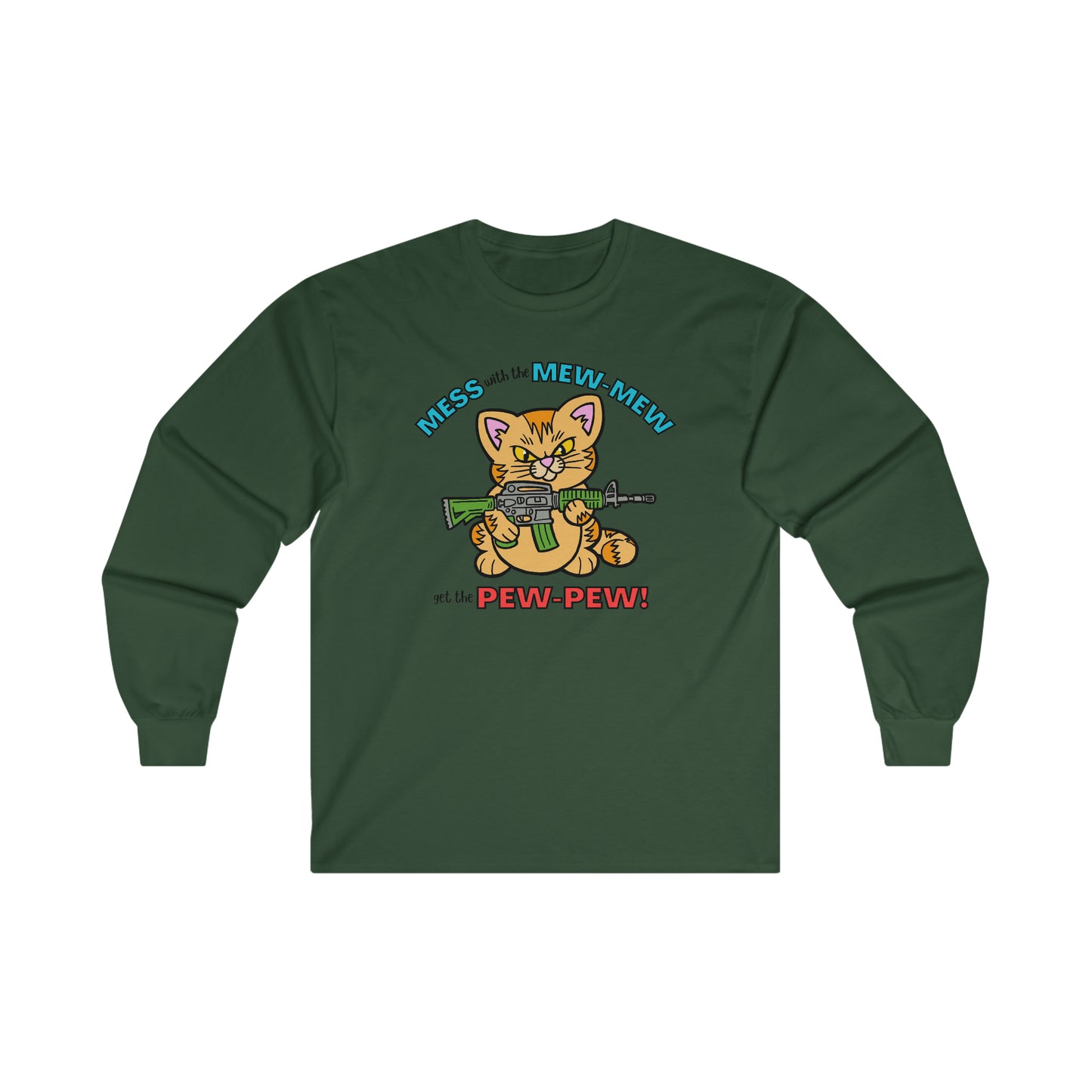 Mew-Mew Pew-Pew Ultra Cotton Long Sleeve Tee