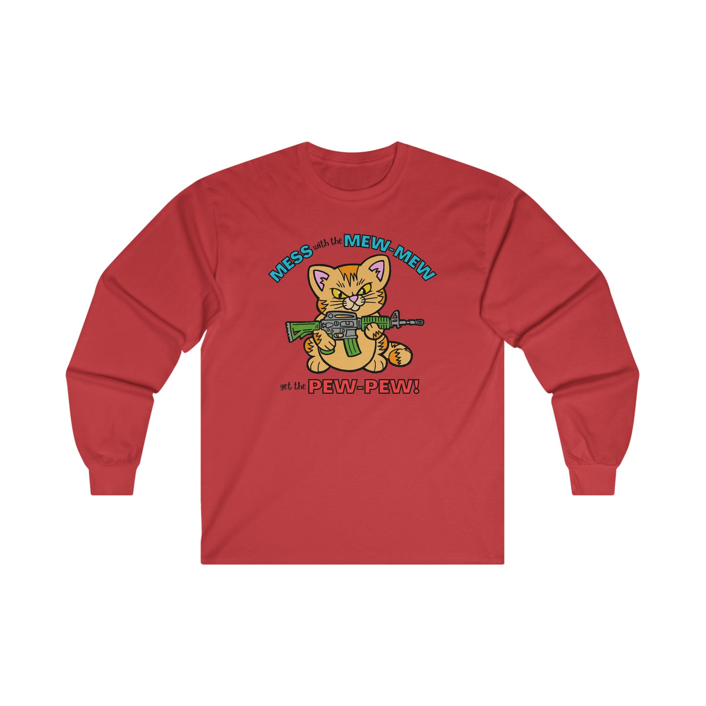 Mew-Mew Pew-Pew Ultra Cotton Long Sleeve Tee