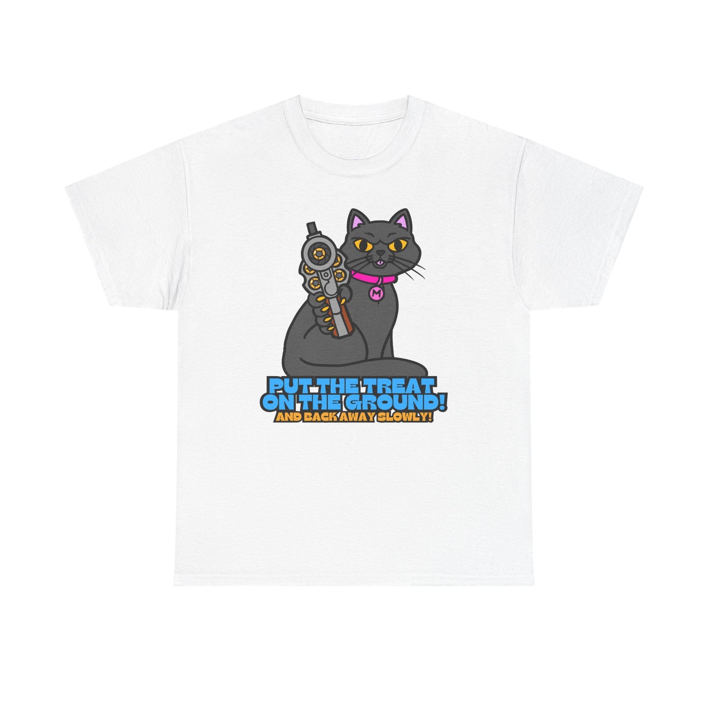 Playful Cat Graphic Tee - Cat Treat! Unisex Heavy Cotton Tee