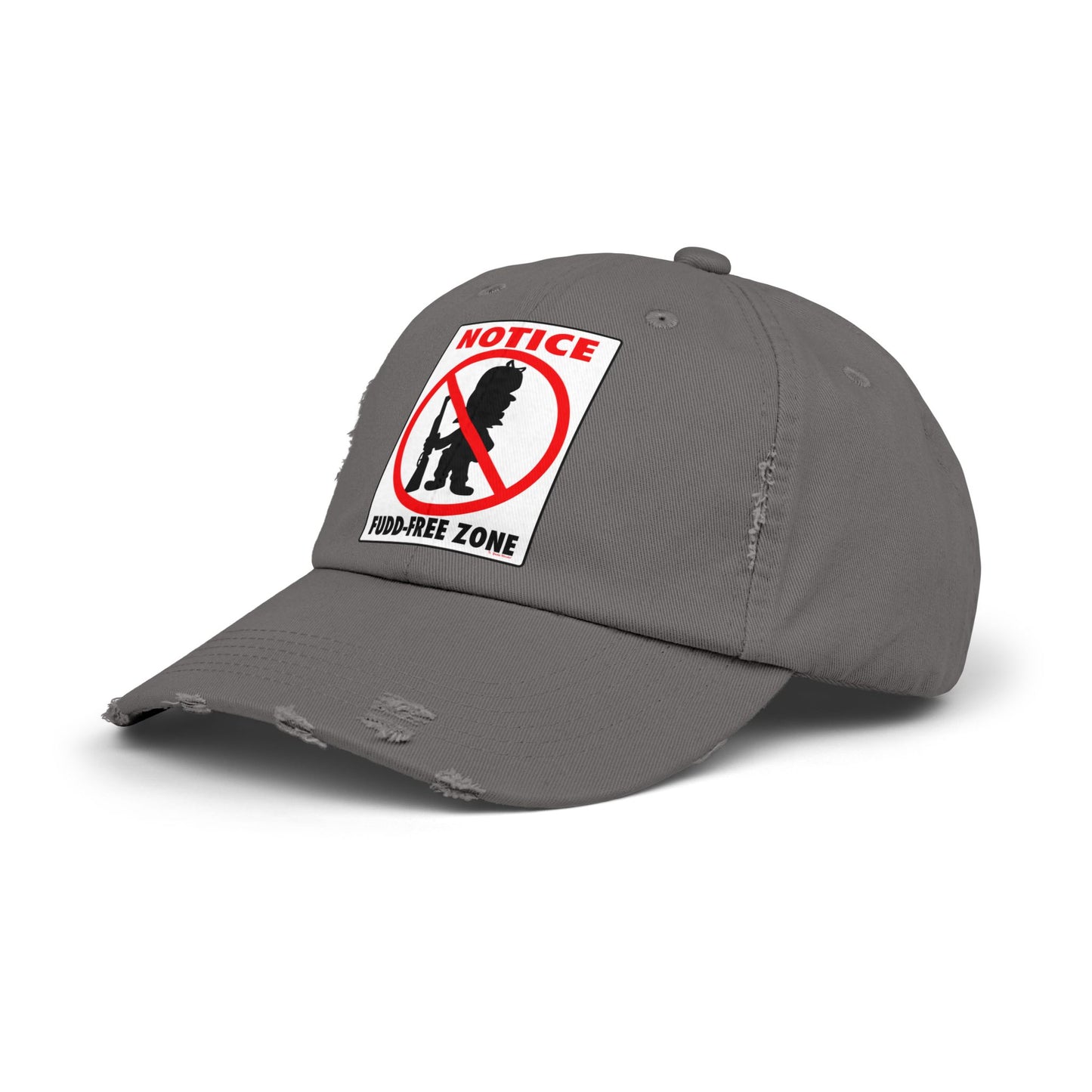 Fudd Free Zone! Unisex Distressed Cap