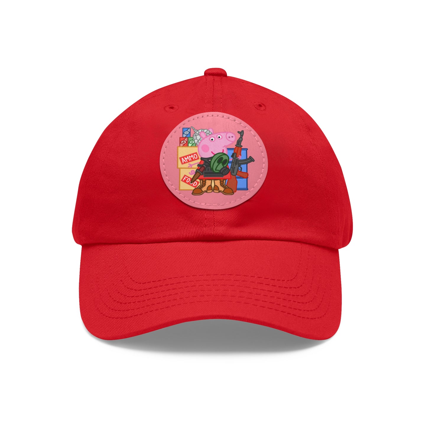 Preppa' Pig! Dad Hat with Leather Patch (Round)