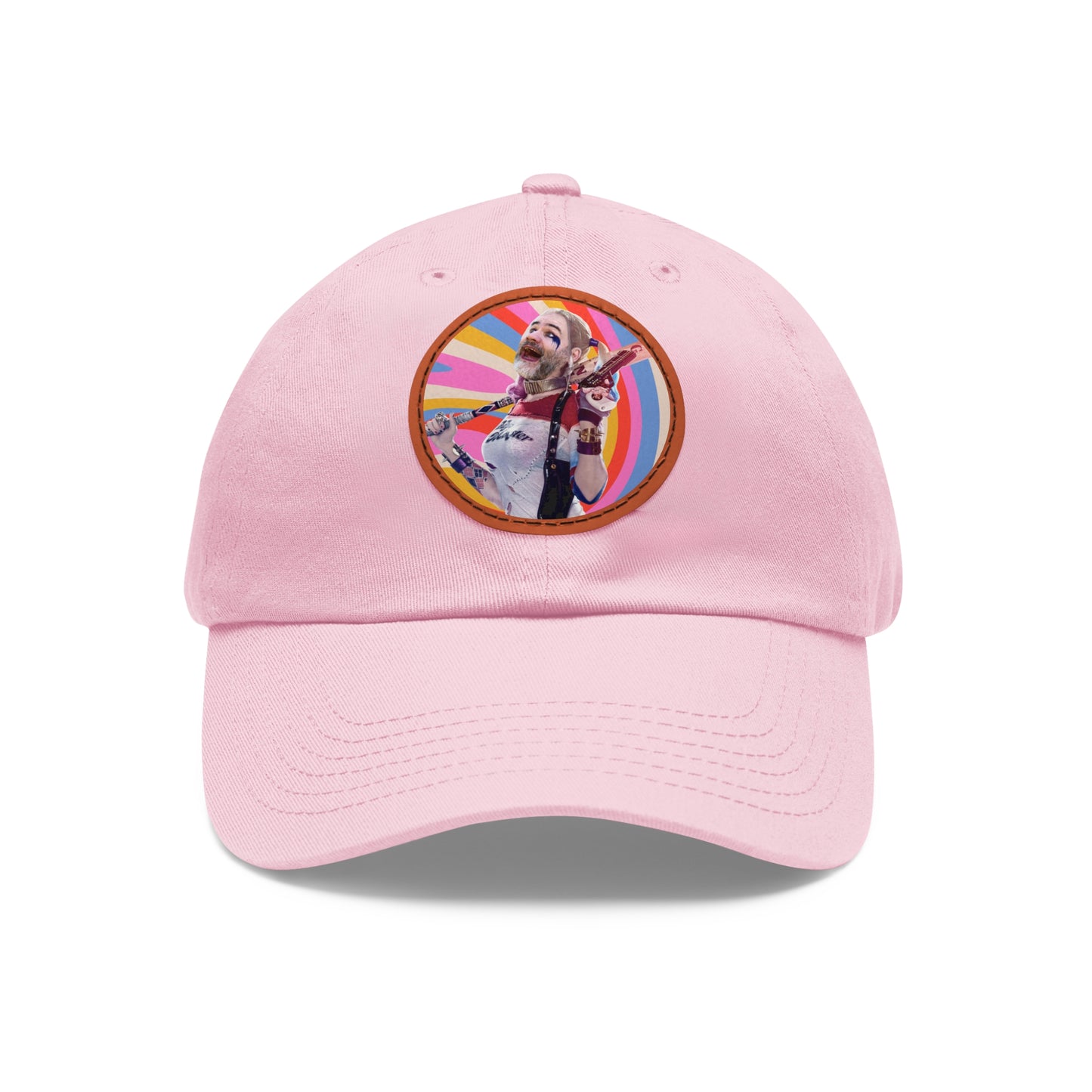 Harley! Dad Hat with Leather Patch (Round)