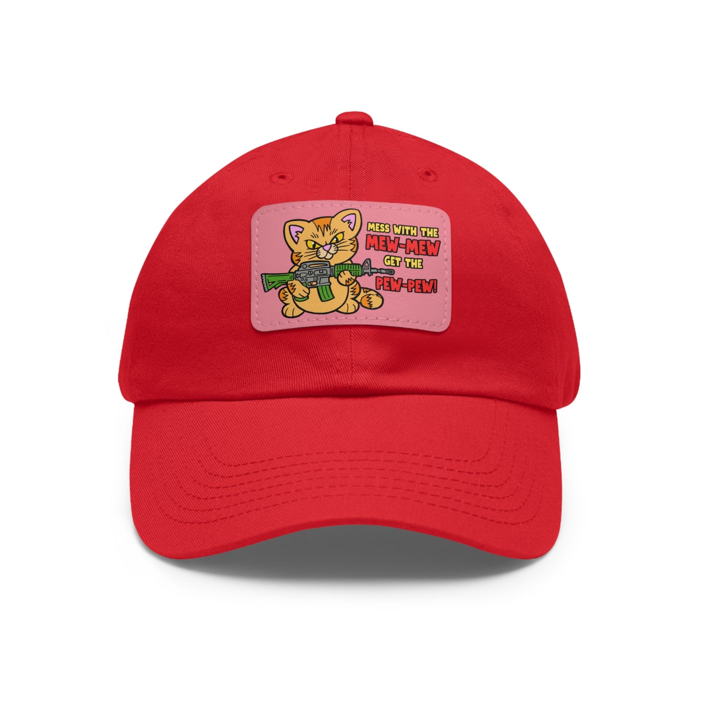 Mew-Mew/Pew-Pew! Dad Hat with Leather Patch (Rectangle)