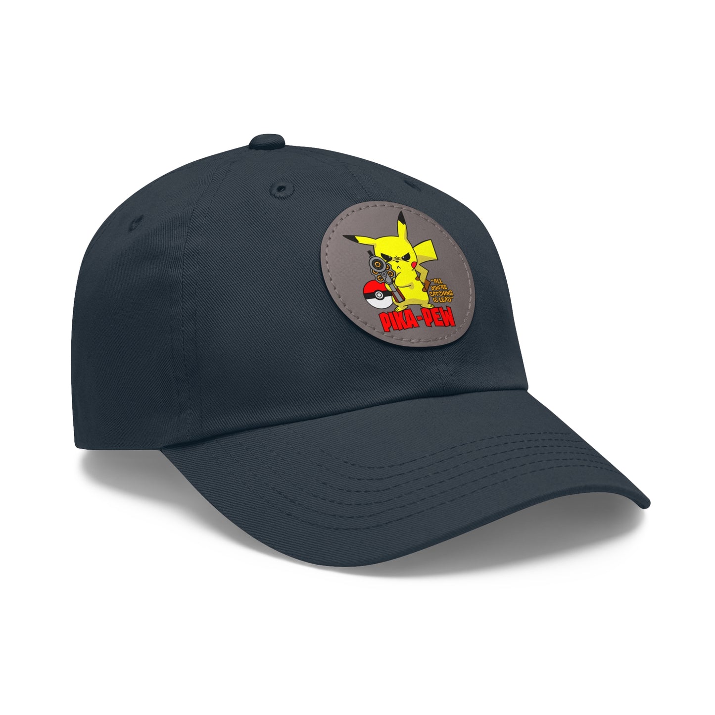 P-Pew Dad Hat with Leather Patch (Round)
