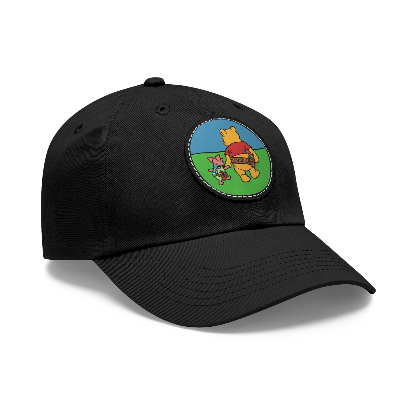 Pew & Piglet! Dad Hat with Leather Patch (Round)