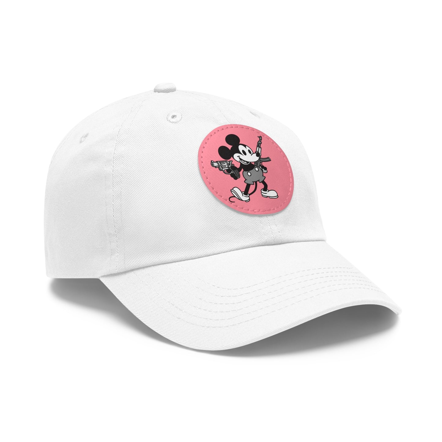Mouse Guns! Dad Hat with Leather Patch (Round)