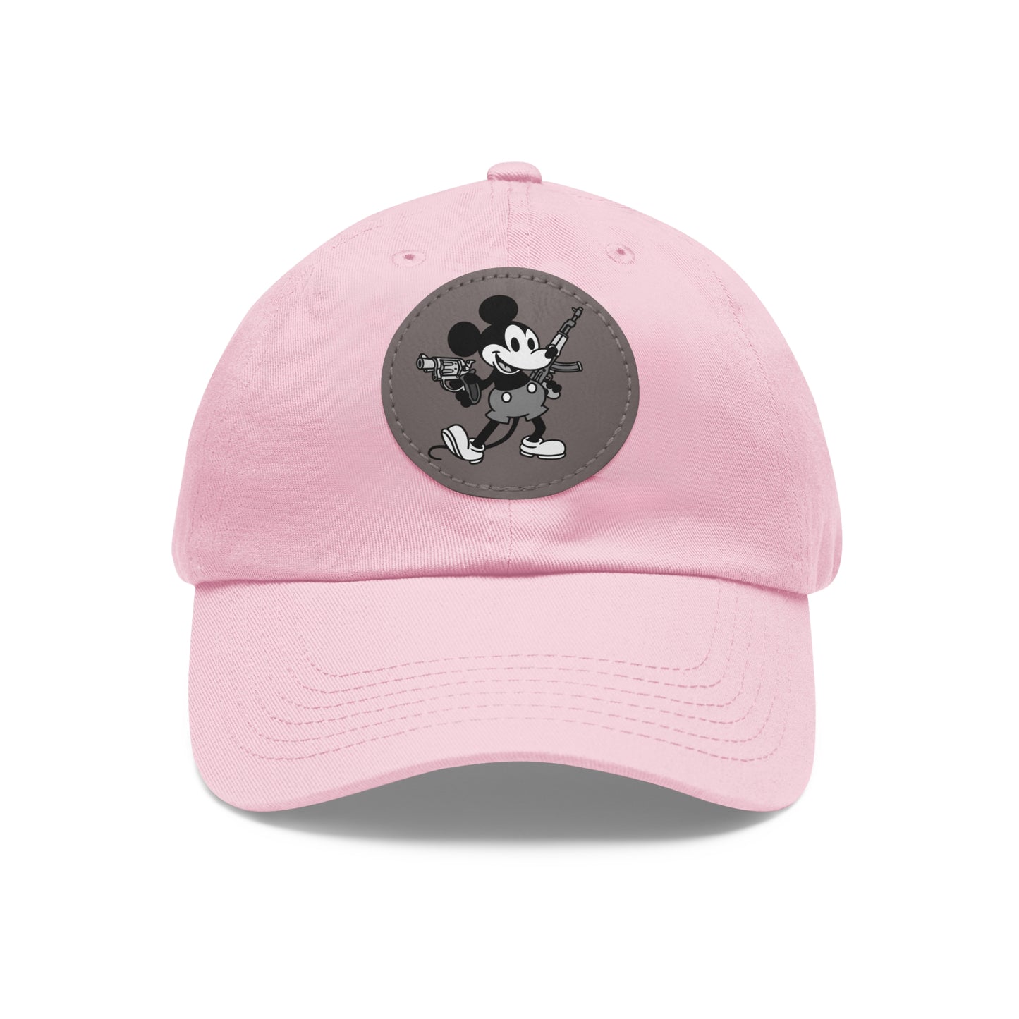 Mouse Guns! Dad Hat with Leather Patch (Round)