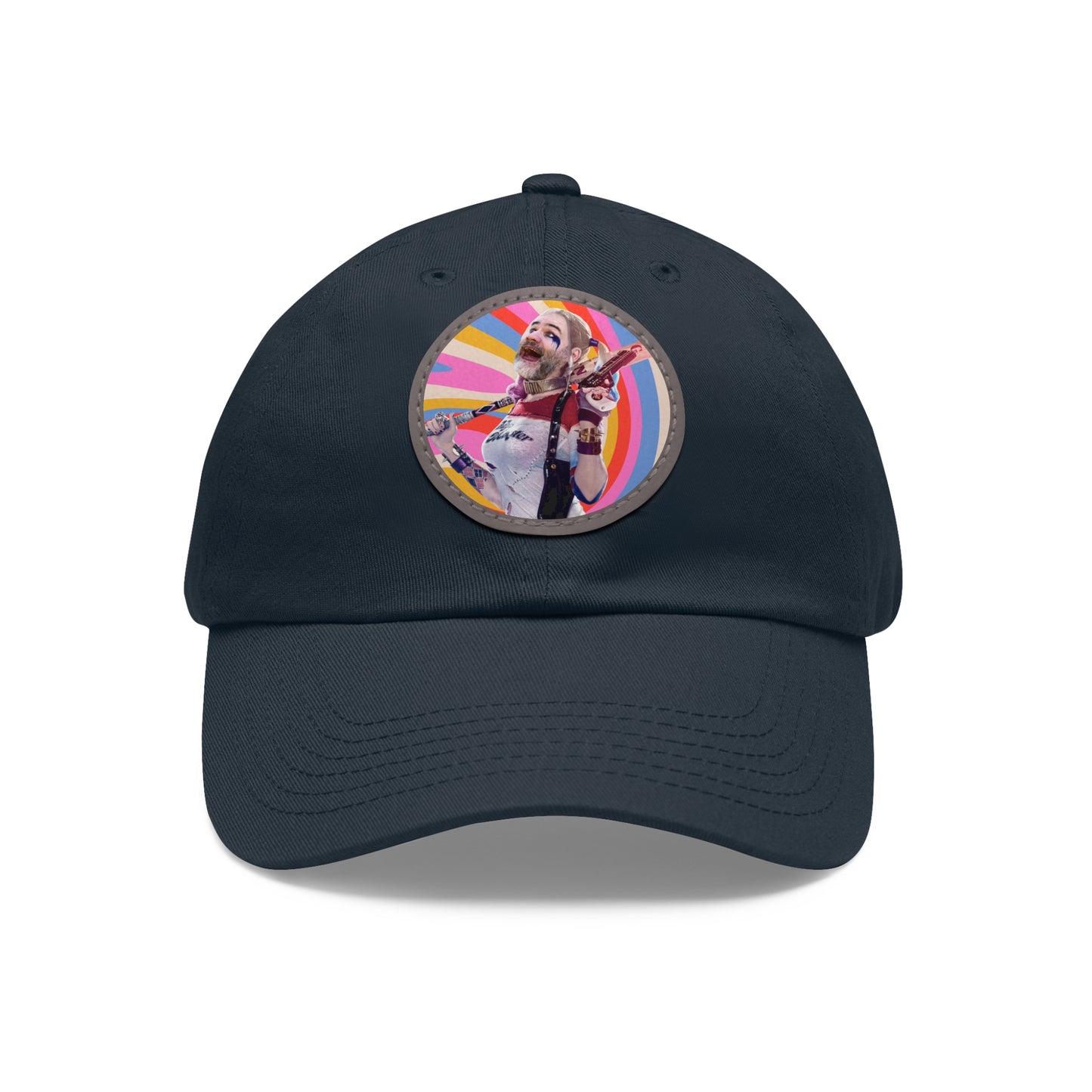 Harley! Dad Hat with Leather Patch (Round)