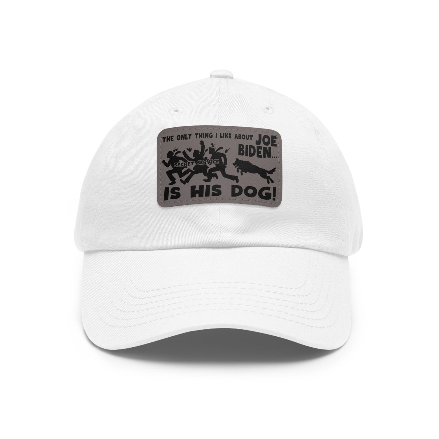 What I Like About Biden! Dad Hat with Leather Patch (Rectangle)