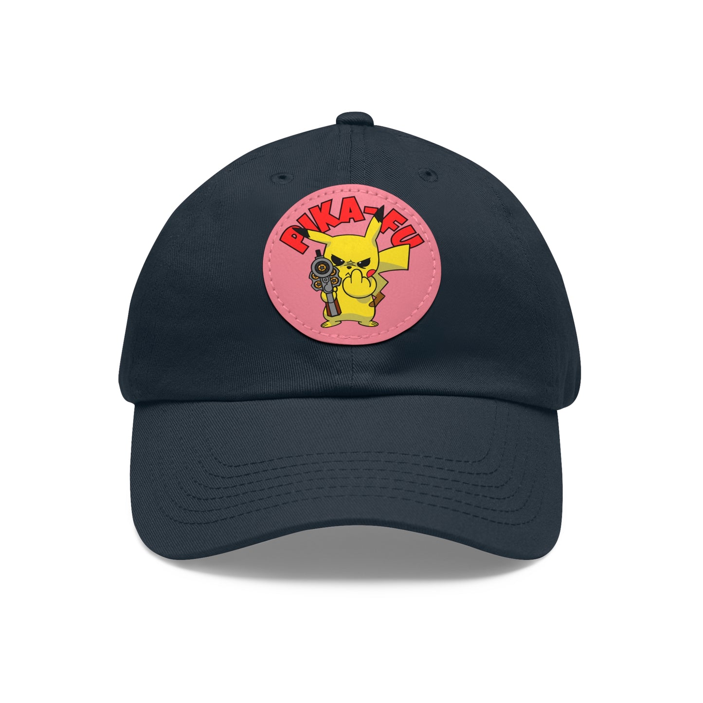 Pika-FU! Dad Hat with Leather Patch (Round)