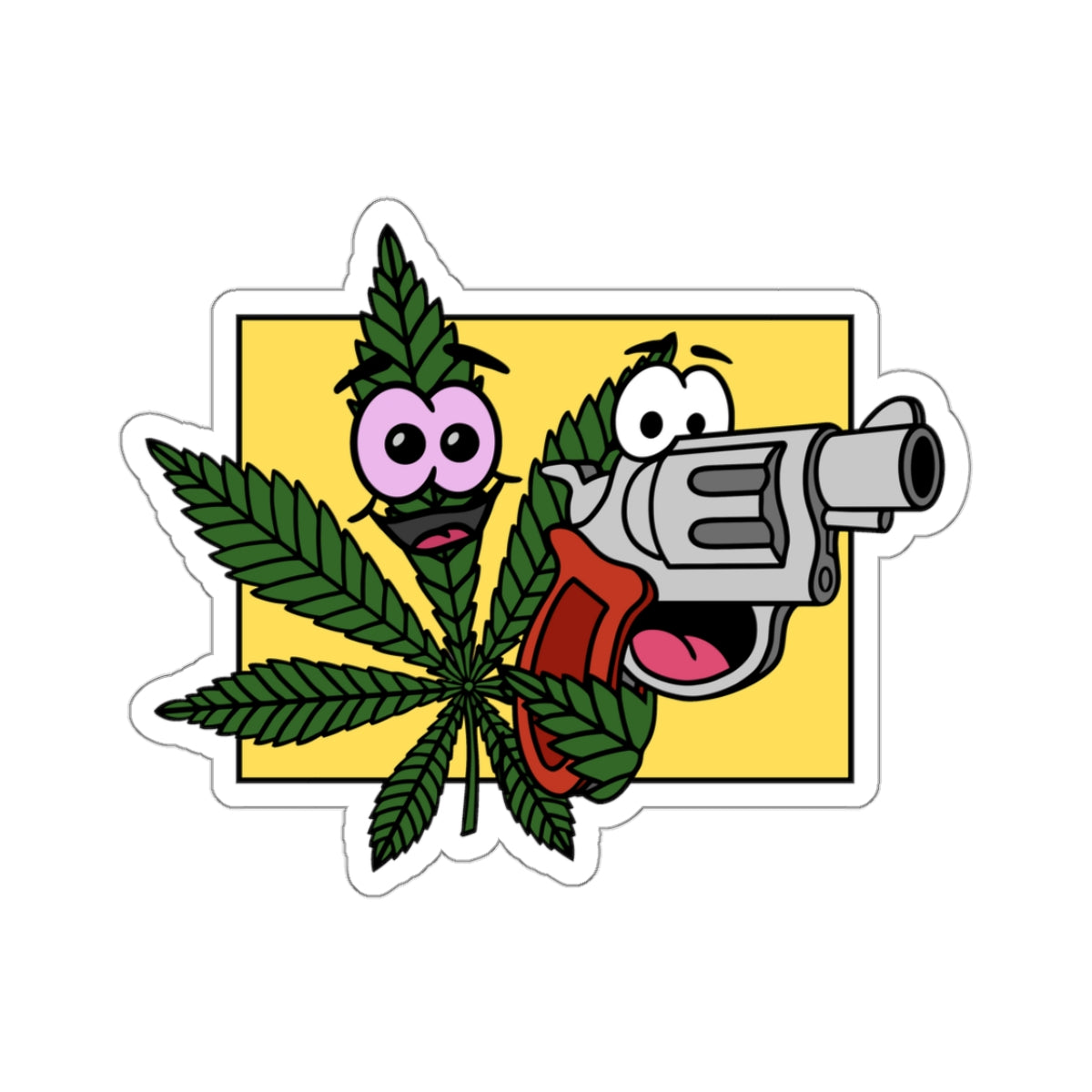 Weed & Guns! (No Text) Kiss-Cut Stickers