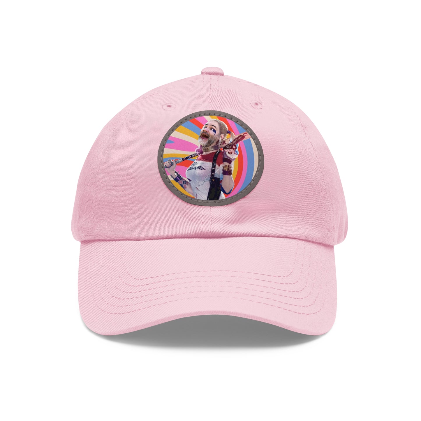 Harley! Dad Hat with Leather Patch (Round)