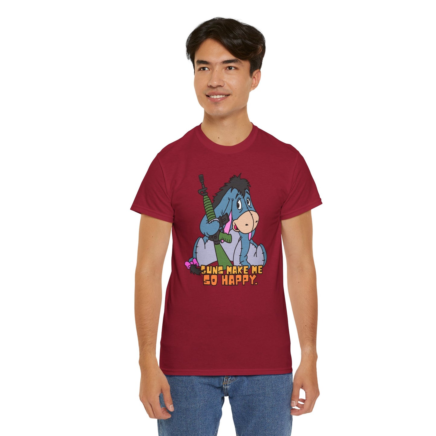 Eeyore Guns Make Me So Happy! Unisex Heavy Cotton Tee