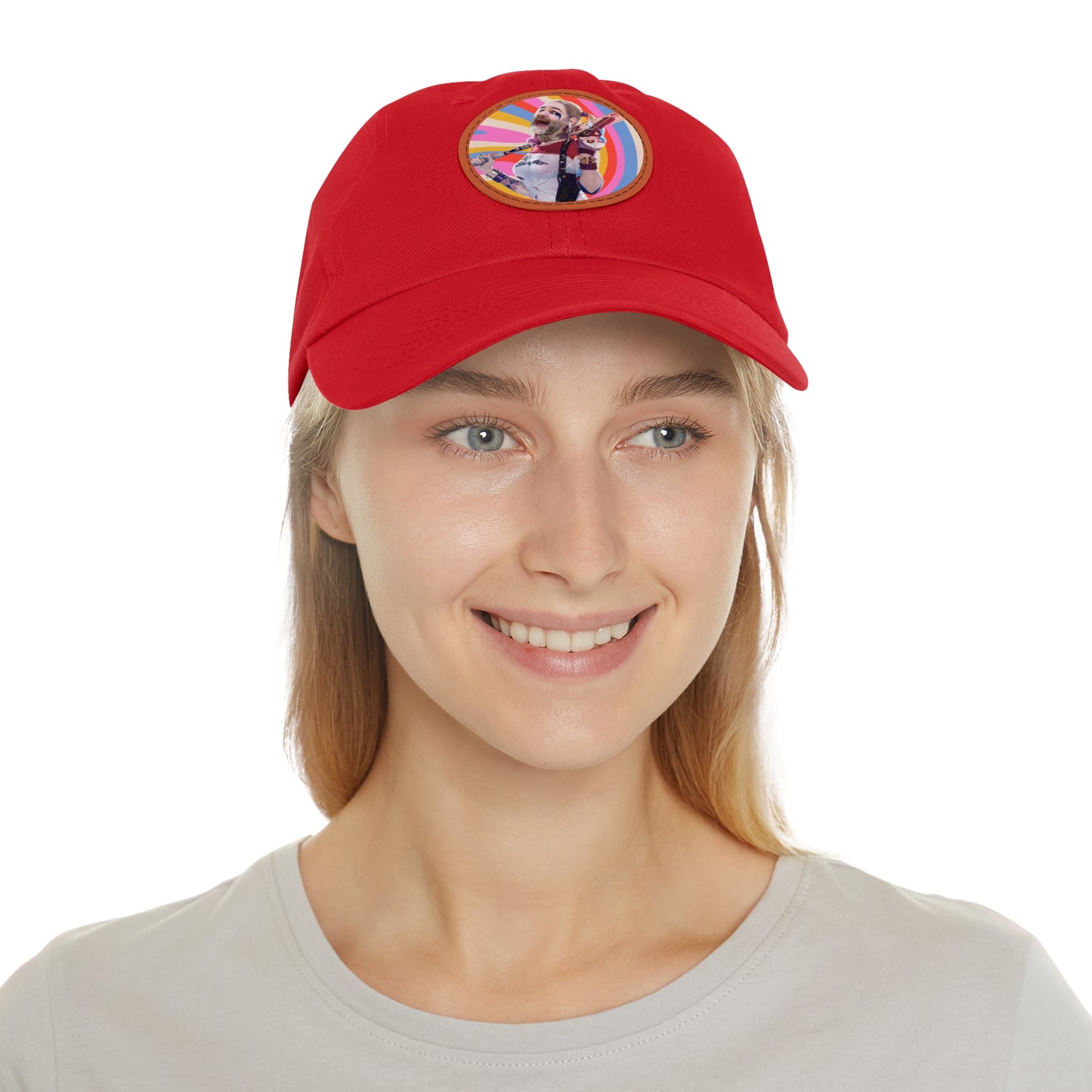 Harley! Dad Hat with Leather Patch (Round)
