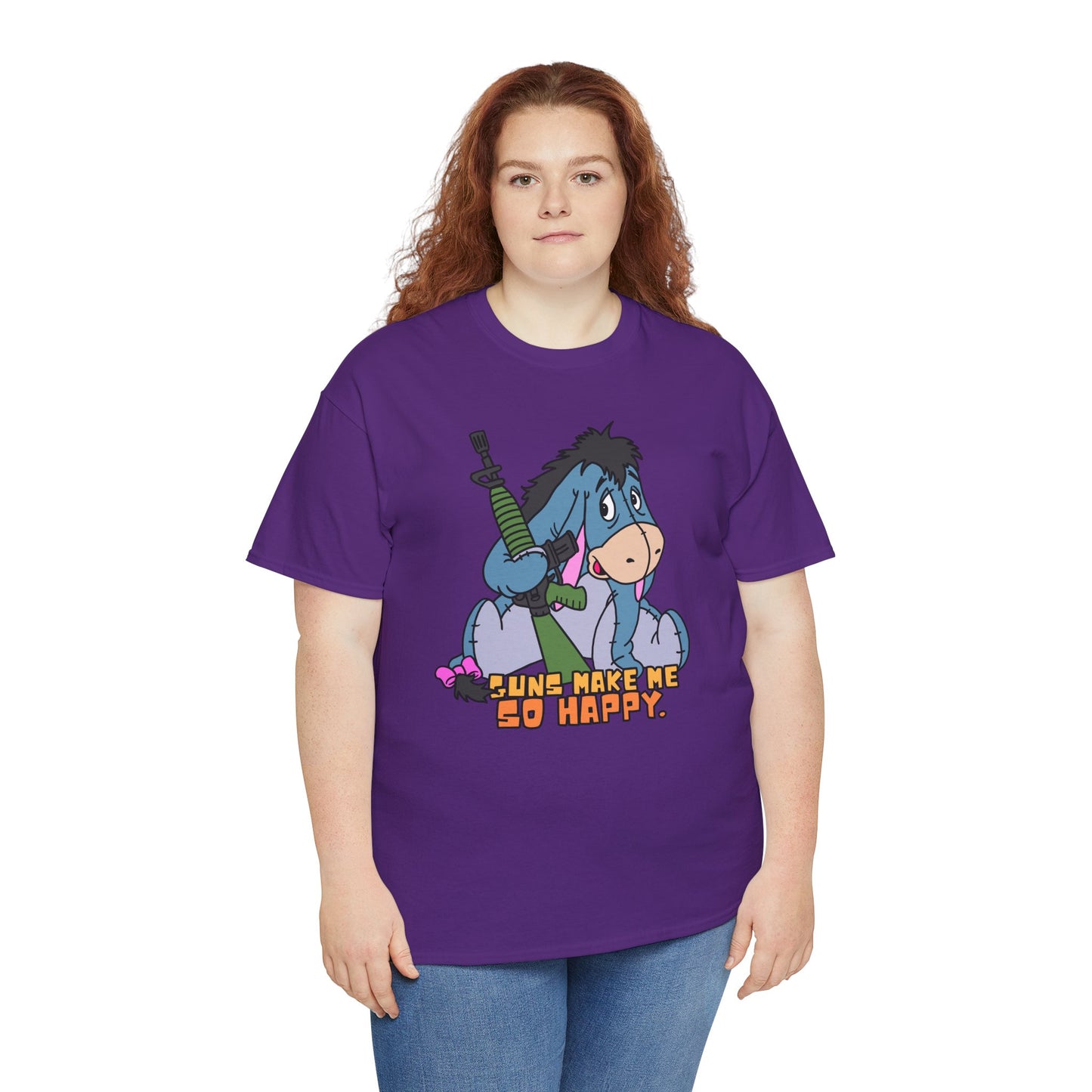 Eeyore Guns Make Me So Happy! Unisex Heavy Cotton Tee