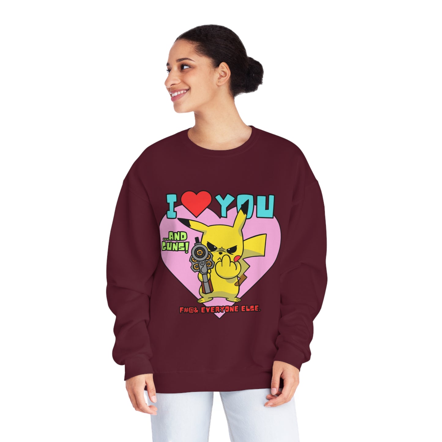 I Love You & Guns! Unisex NuBlend® Crewneck Sweatshirt