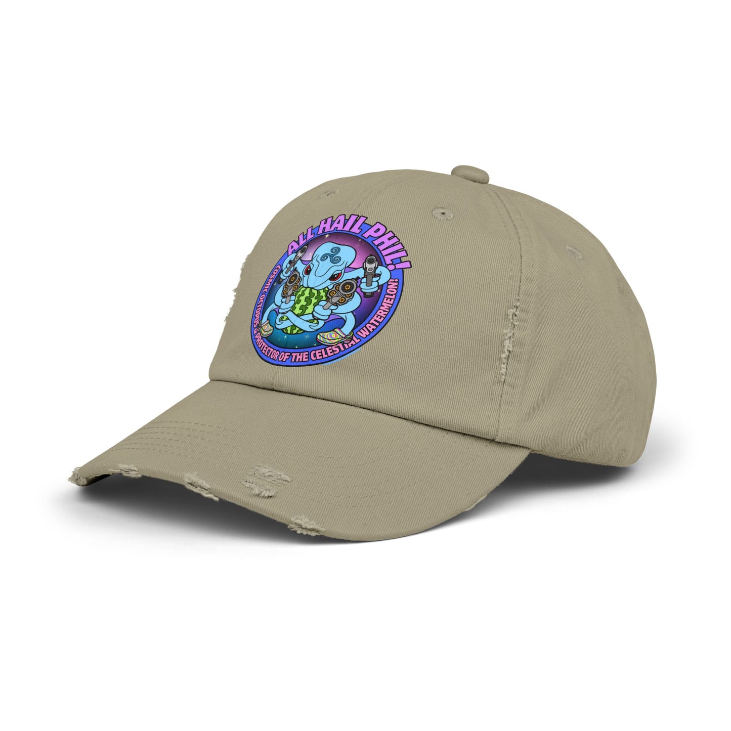 Cosmic Octopus! Unisex Distressed Cap