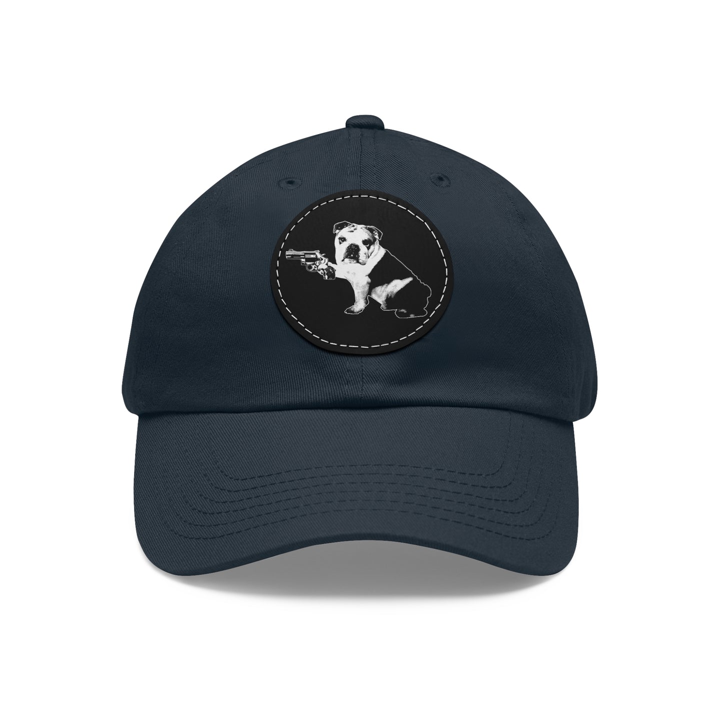 Mavis (Bullpup) Dad Hat with Leather Patch (Round)
