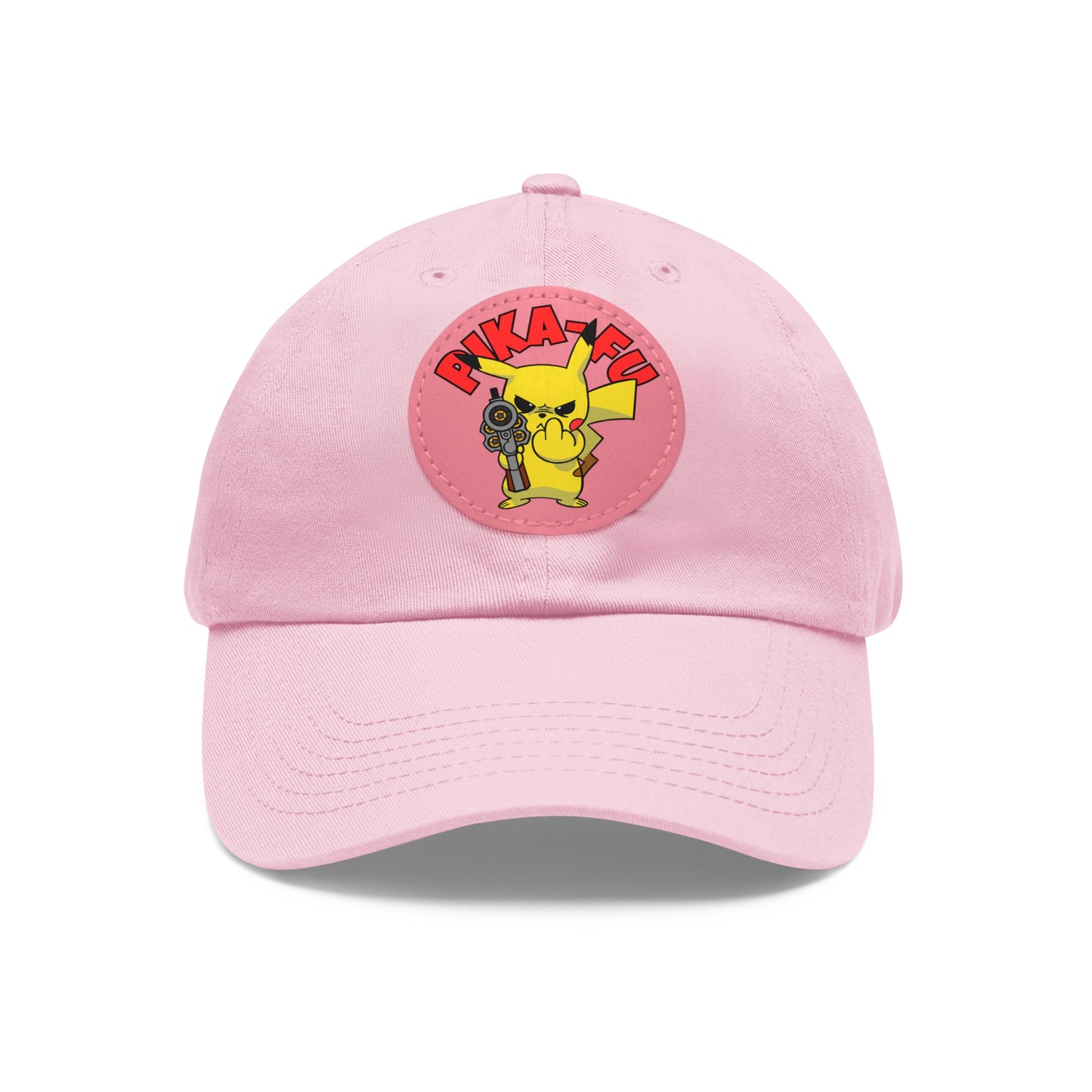 Pika-FU! Dad Hat with Leather Patch (Round)