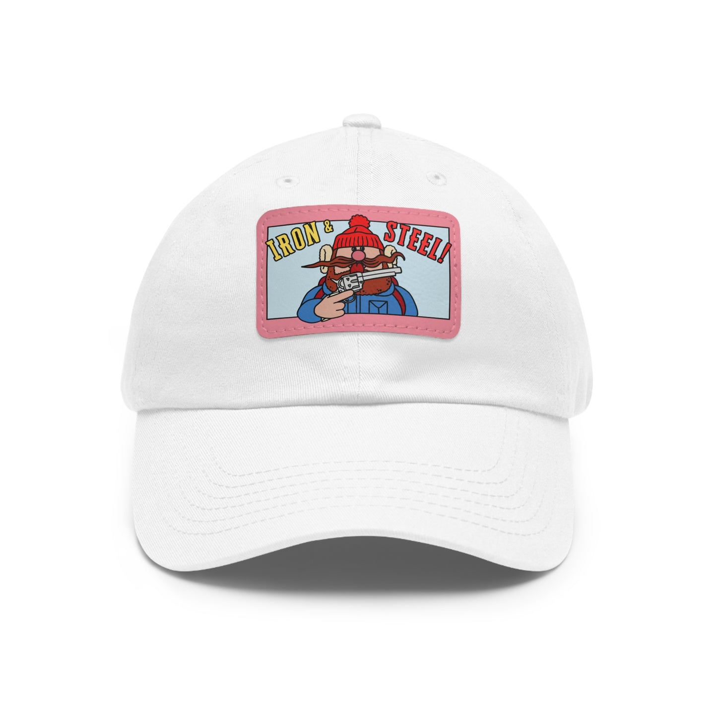 Iron & Steel! Dad Hat with Leather Patch (Rectangle)