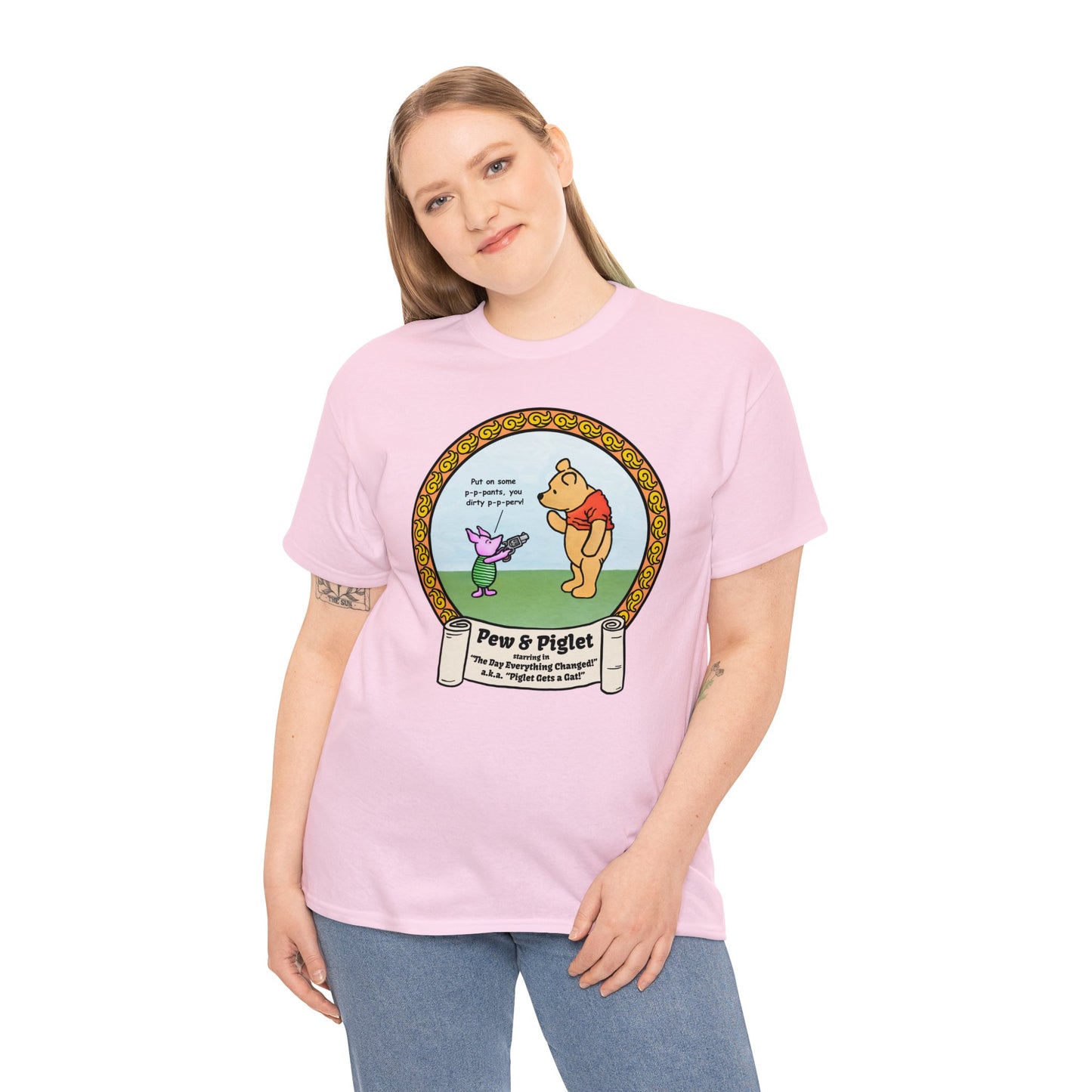 Piglet Gets a Gat! Unisex Heavy Cotton Tee