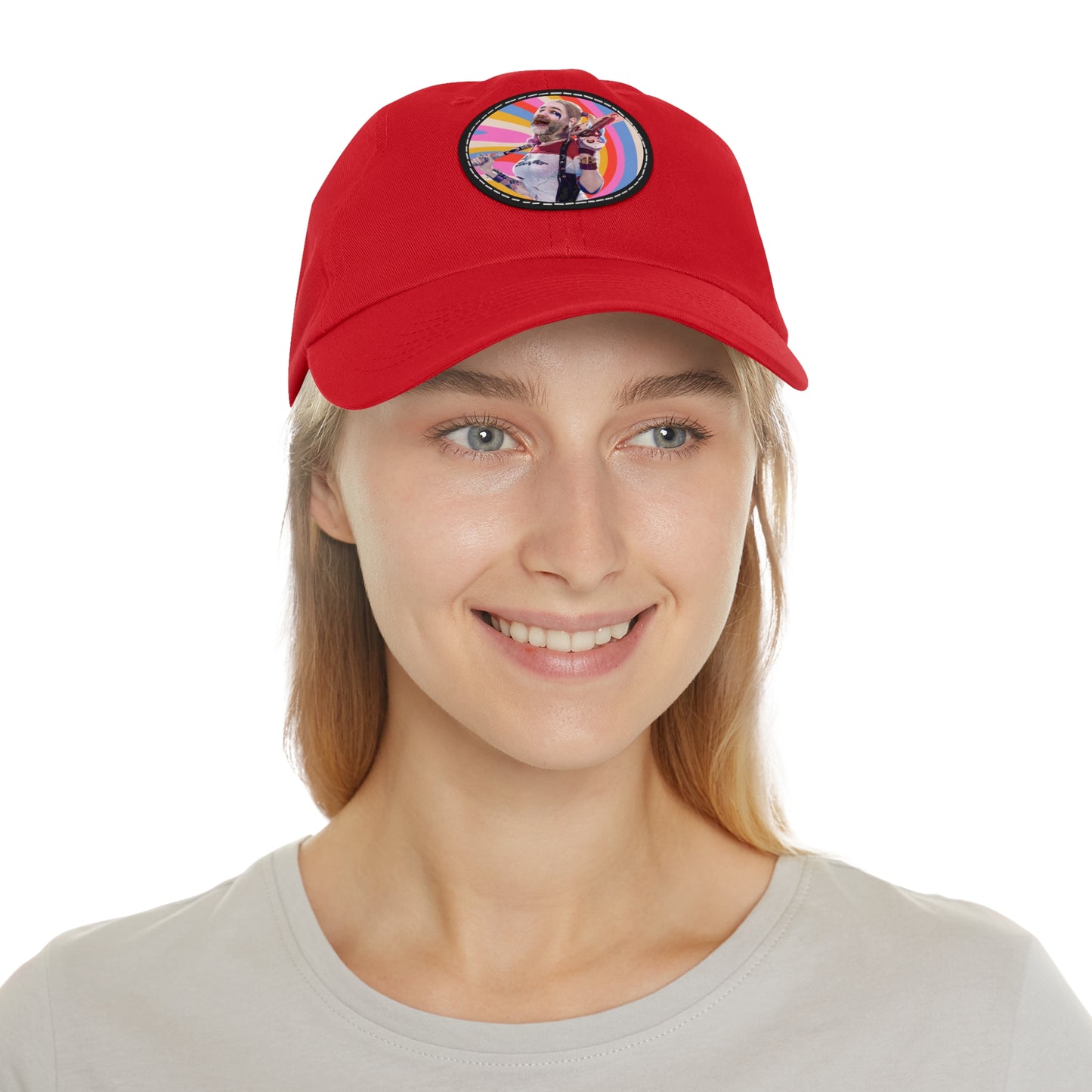 Harley! Dad Hat with Leather Patch (Round)