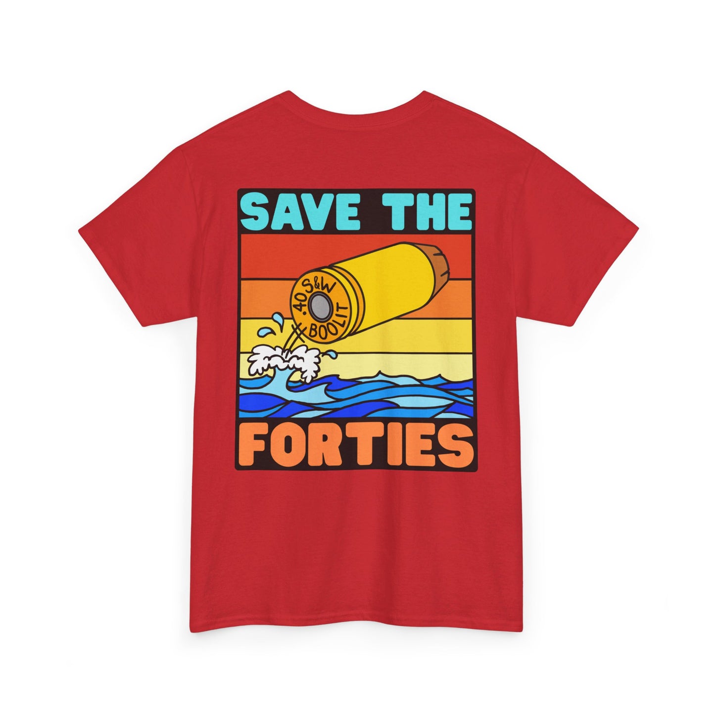 Save the Forties! (Backside Print) Unisex Heavy Cotton Tee