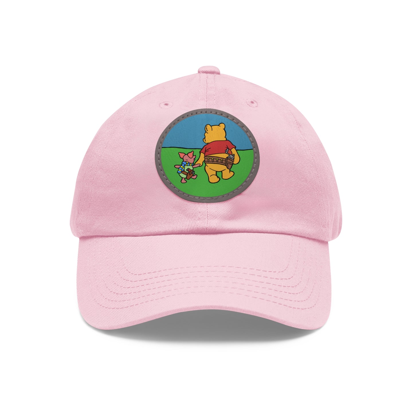 Pew & Piglet! Dad Hat with Leather Patch (Round)