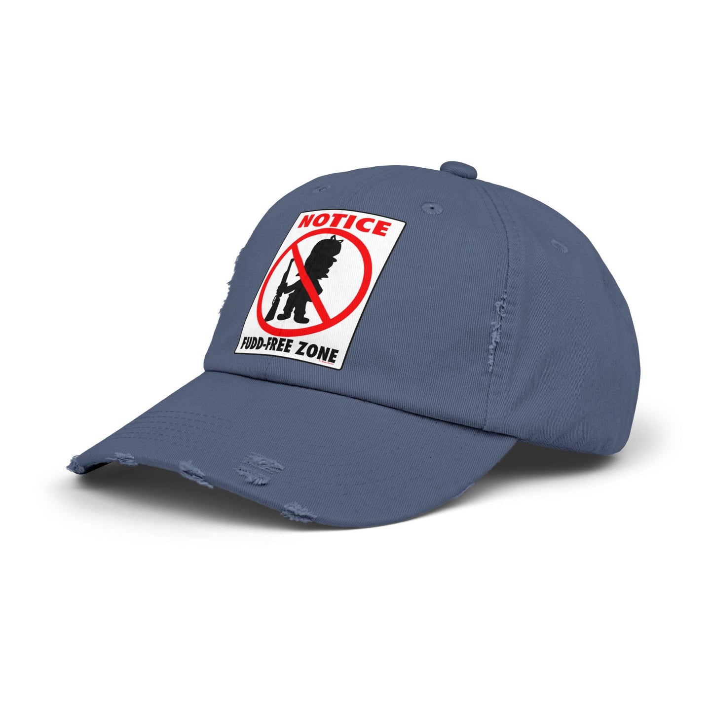 Fudd Free Zone! Unisex Distressed Cap