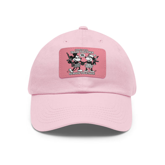 Couple's Therapy! Dad Hat with Leather Patch (Rectangle)