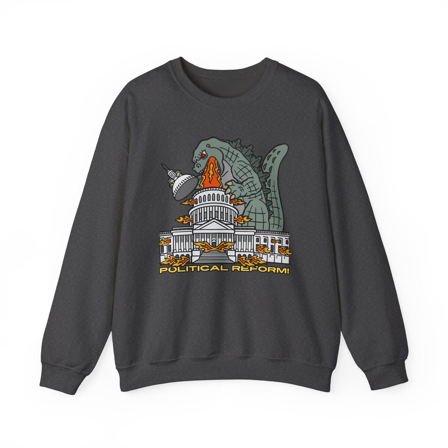 Godzilla Political Reform Sweatshirt | Unisex Heavy Blend Crewneck