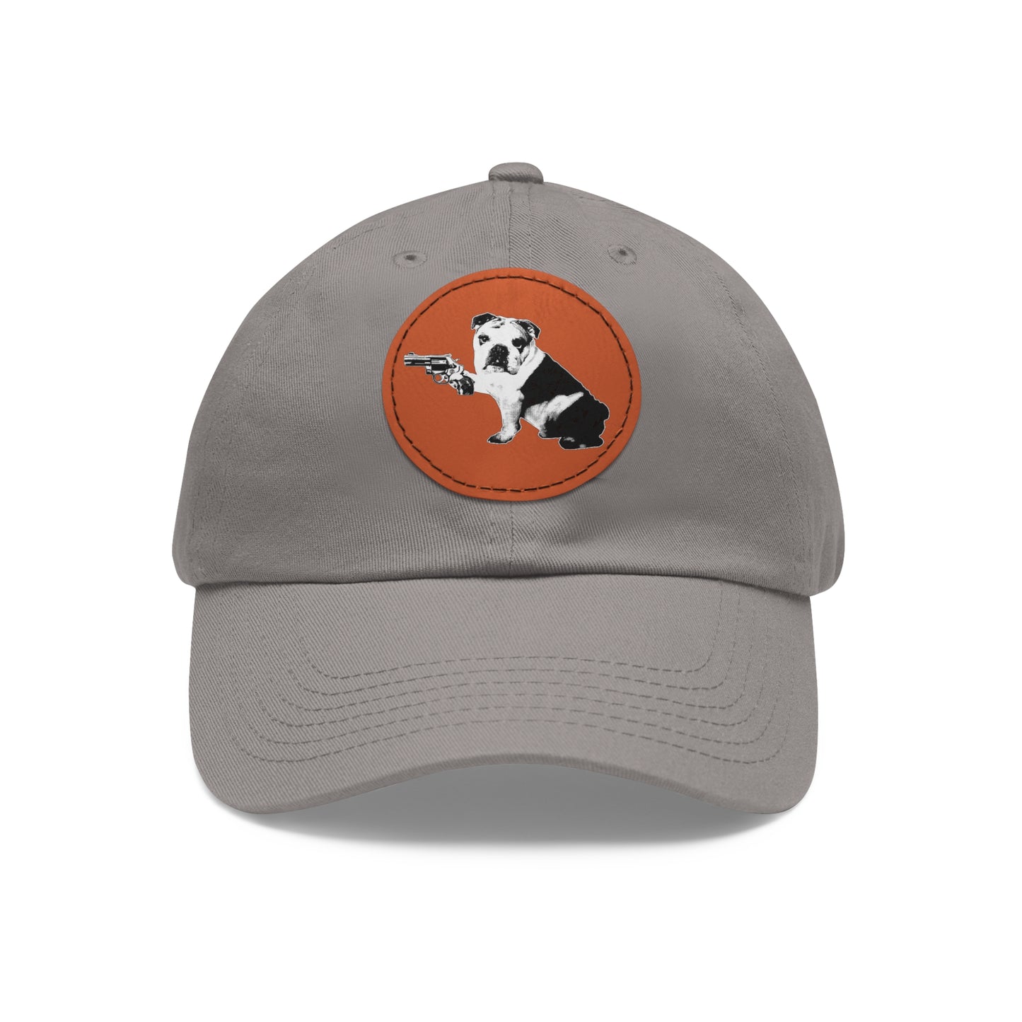Mavis (Bullpup) Dad Hat with Leather Patch (Round)